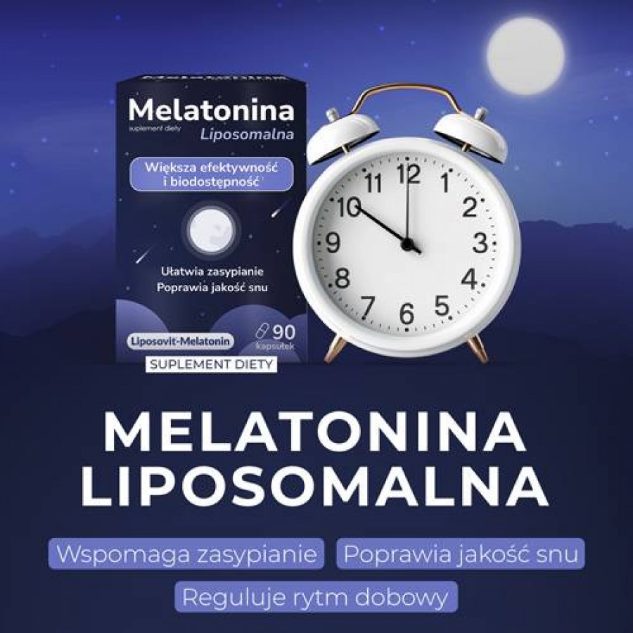 Miniaturka artykułu - #0 DOMOWA APTECZKA Melatonina Liposomalna, 90 kaps