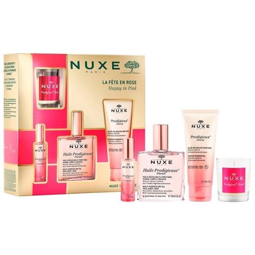 Miniaturka artykułu - #0 NUXE Zestaw Kultowy Prodigieux&reg; Floral Olejek do ciała 100ml, Żel pod prysznic 100 ml, Perfumy 15ml, Świeca zapachowa 70 g