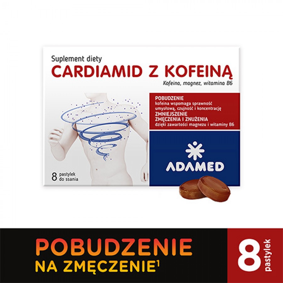 Miniaturka artykułu - #0 CARDIAMID z kofeiną o smaku CYTRUSOWYM - 8 pastylek
