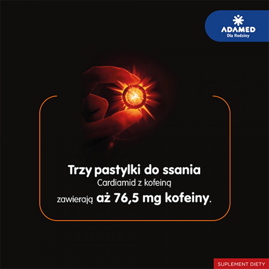 Zdjęcie produktu - 4 CARDIAMID z kofeiną o smaku CYTRUSOWYM - 8 pastylek