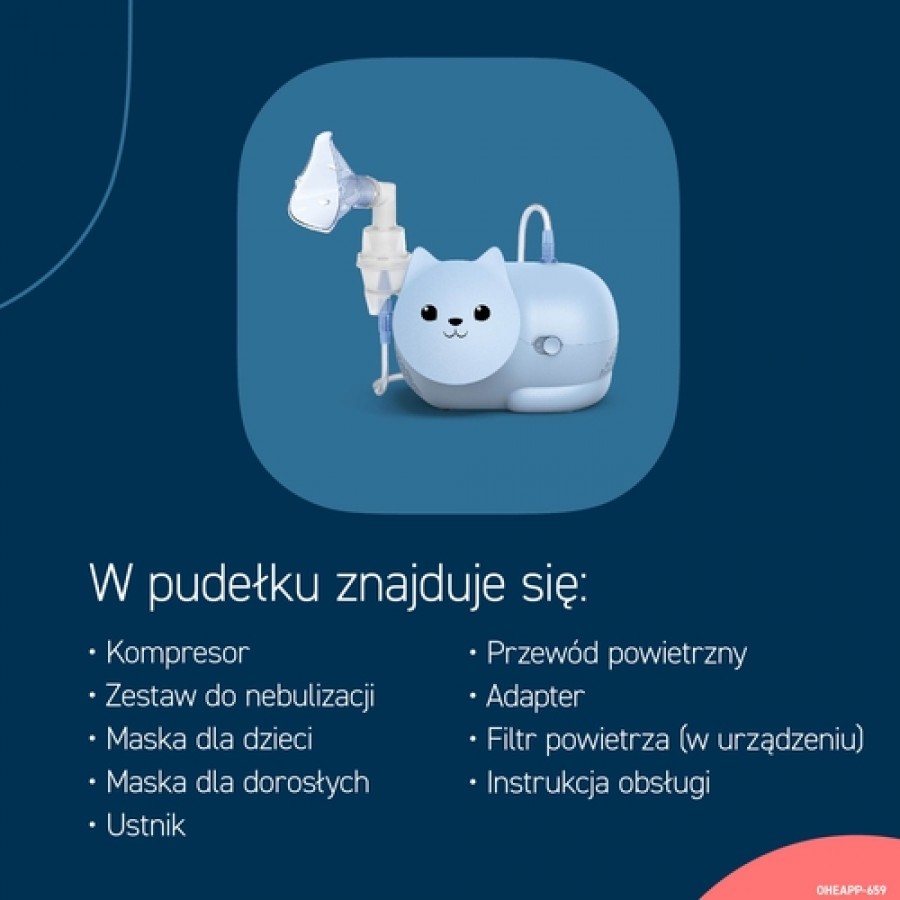 Zdjęcie produktu - 4 OMRON NamiCat Compressor Nebulizer Nebulizator kompresorowy, 1szt.