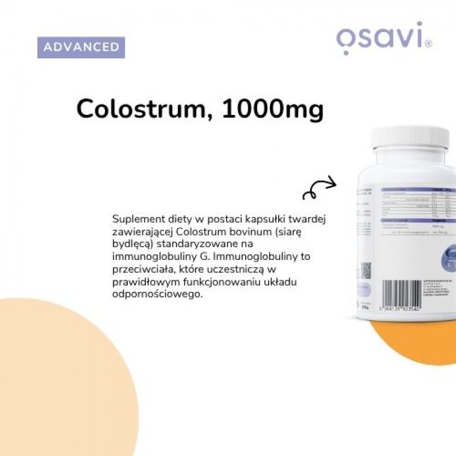 Zdjęcie produktu - 2 OSAVI Colostrum 1000 mg, 60 kaps.