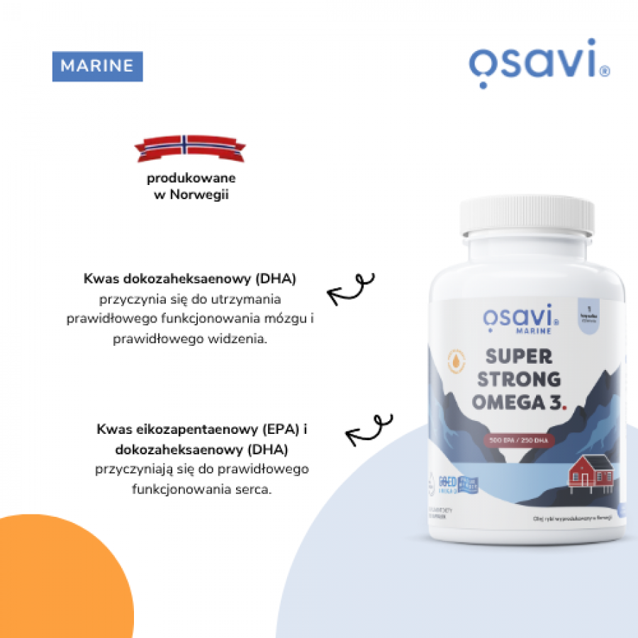 Zdjęcie produktu - 2 OSAVI Super Strong Omega-3, 120 kapsułek