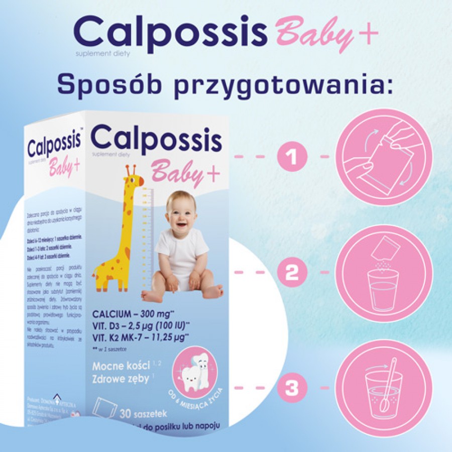 Zdjęcie produktu - 2 DOMOWA  APTECZKA Calpossis Baby +, 30Ssasz.