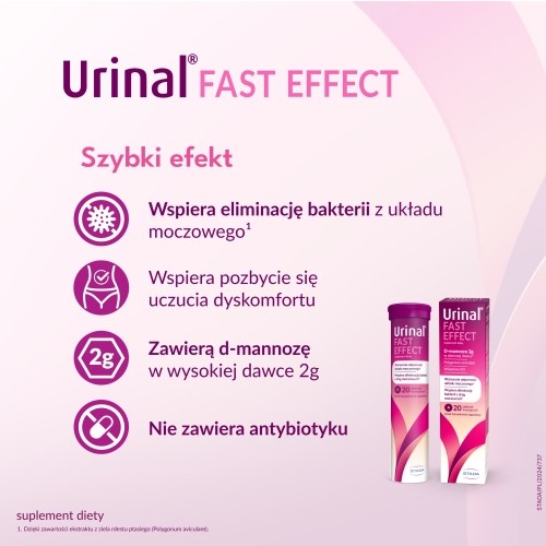 Miniaturka artykułu - #1 URINAL Fast Effect, 20 tabletek musujących 