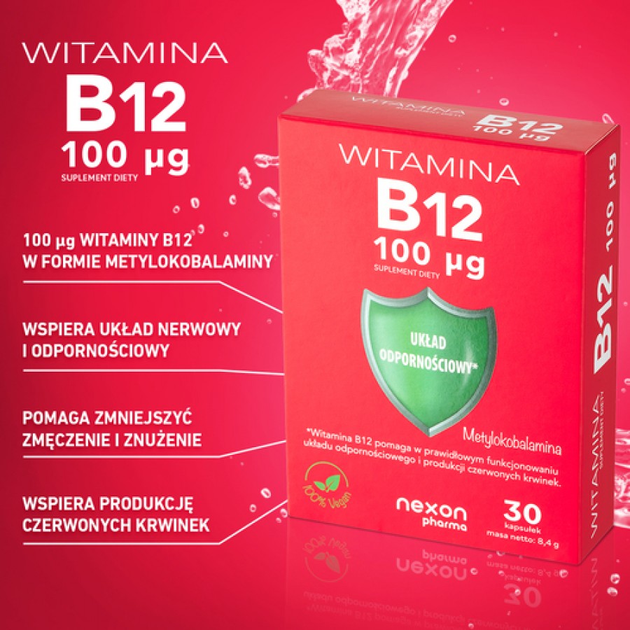 Miniaturka artykułu - #0 Witamina B12 100&mu;g, 30 kaps.