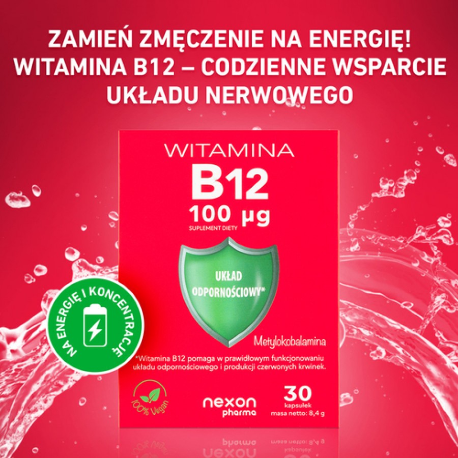 Miniaturka artykułu - #1 Witamina B12 100&mu;g, 30 kaps.