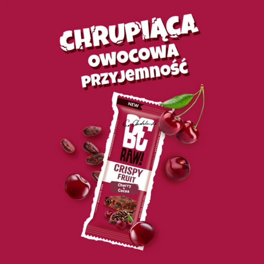 Miniaturka artykułu - #0 BeRAW! Crispy Fruit Wiśnia i Kakao Baton owocowy, 40g