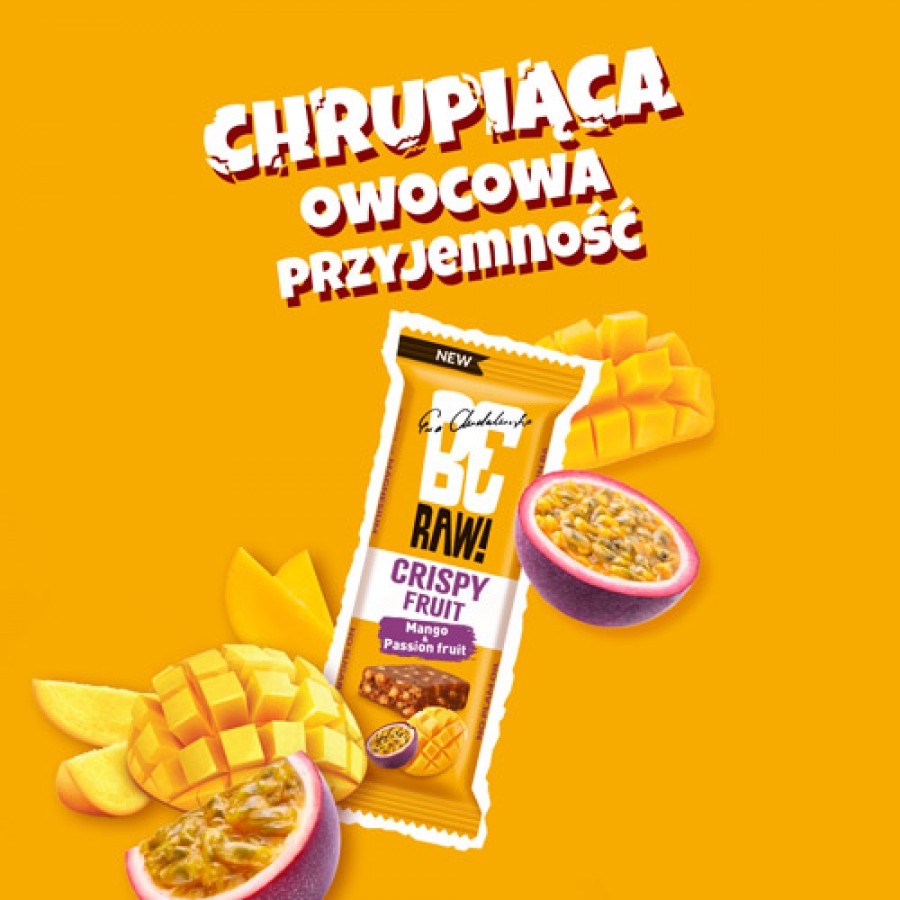 Miniaturka artykułu - #0 BeRAW! Crispy Fruit Mango i Marakuja Baton owocowy, 40g