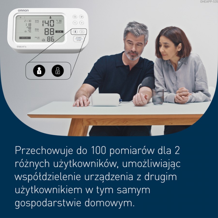 Zdjęcie produktu - 4 OMRON M6 Comfort AFib Ciśnieniomierz naramienny HEM-7380-E, 1 szt.