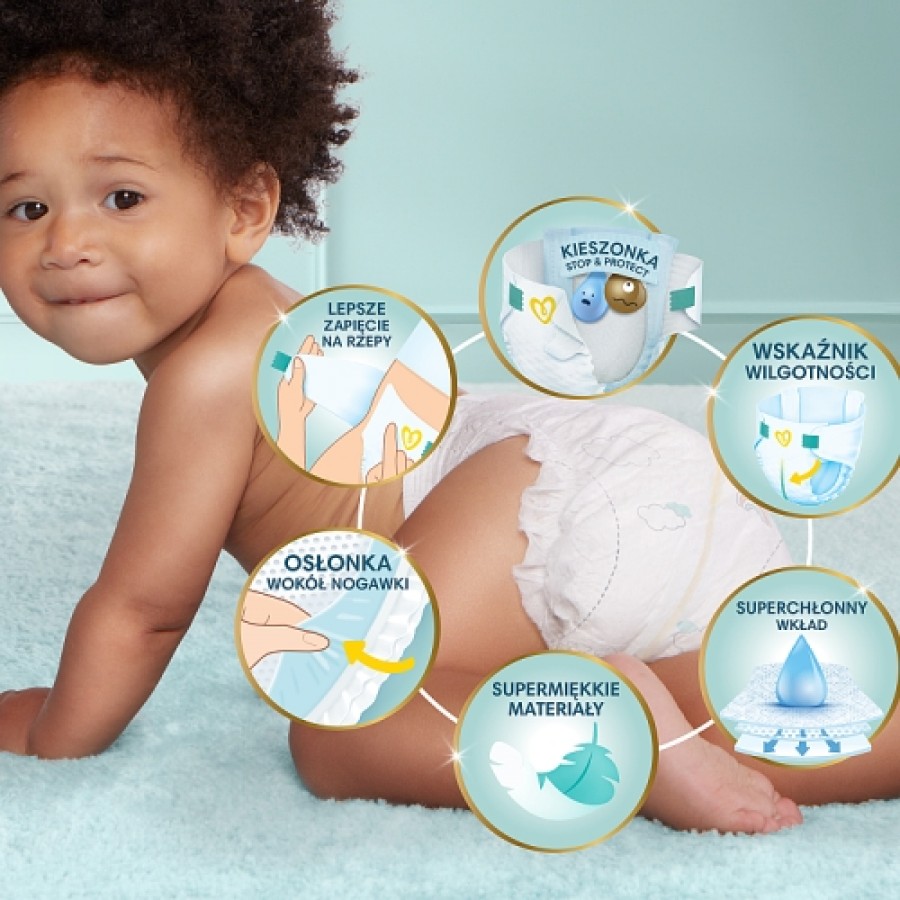 Miniaturka artykułu - #1 Pampers Premium Care 7 Pieluchy dla dzieci, 15+ kg, 108 szt.