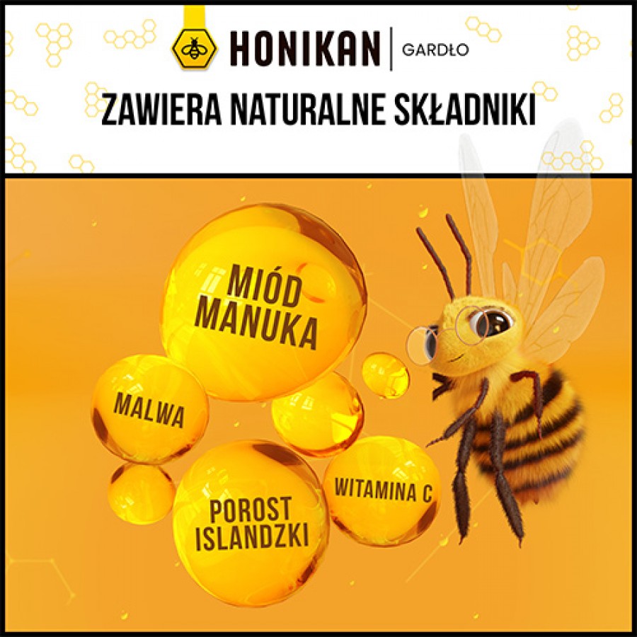 Zdjęcie produktu - 2 Honikan Gardło Pastylki do ssania smak cytrynowy, 16szt.
