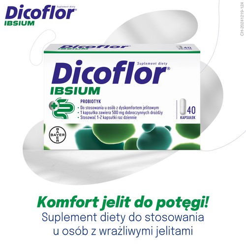 Miniaturka artykułu - #0 Dicoflor Ibsium, 40 kaps. - probiotyk do stosowania u os&oacute;b z dyskomfortem jelitowym