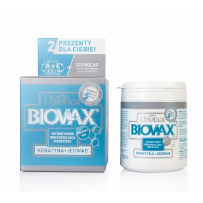 Zdjęcie produktu - 0 BIOVAX KERATYNA+JEDWAB Maseczka do włos&oacute;w - 250 ml