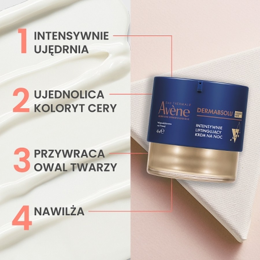 Miniaturka artykułu - #1 AVENE DERMABSOLU Intensywnie liftingujący krem na noc, 40 ml