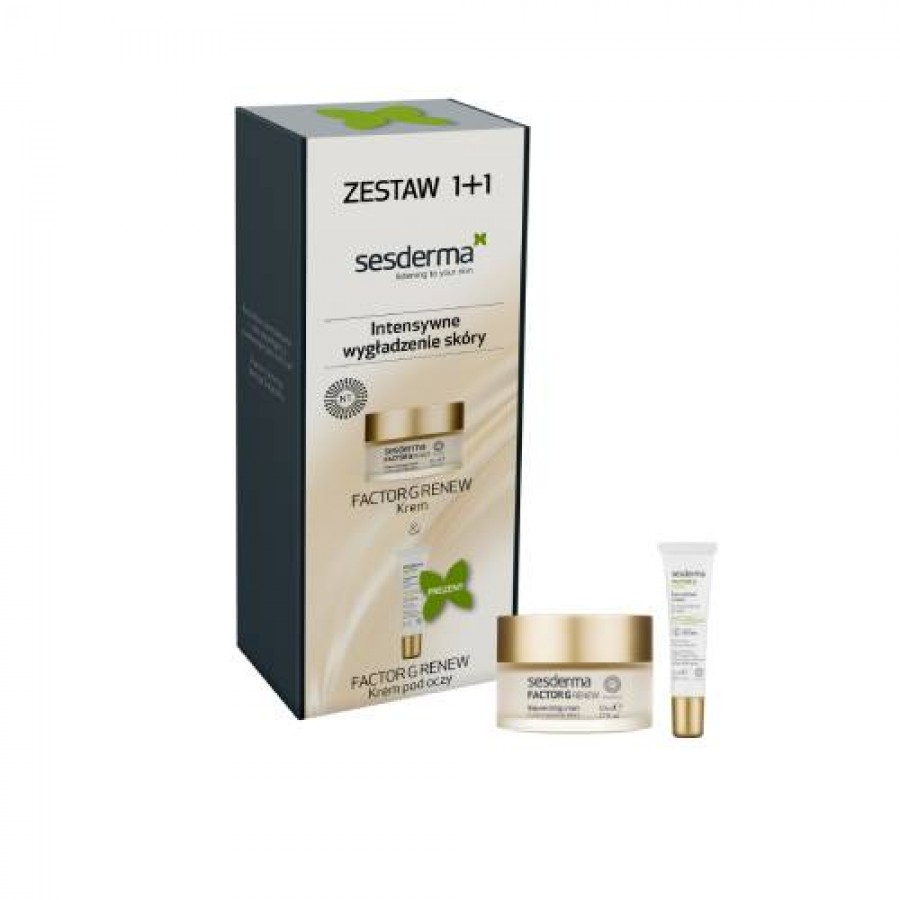 Miniaturka artykułu - #0 SESDERMA ZESTAW FACTOR G RENEW Krem ujędrniający dla sk&oacute;ry dojrzałej 50ml + Krem pod oczy 15ml