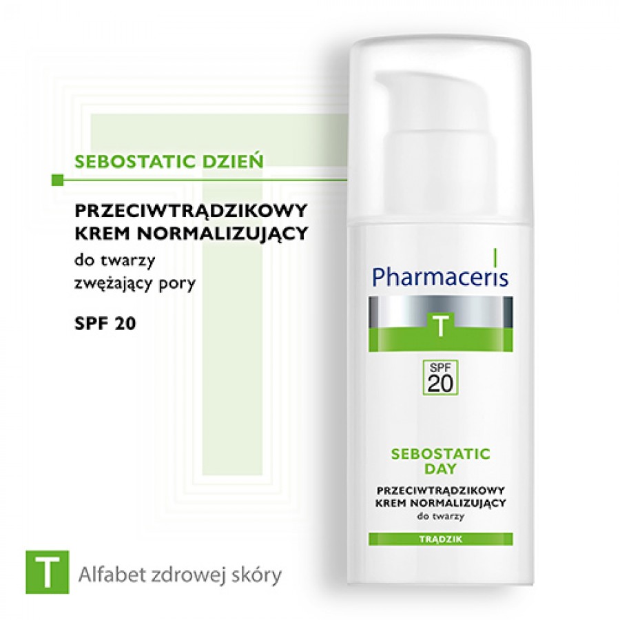 Miniaturka artykułu - #0 Pharmaceris T SEBOSTATIC Przeciwtrądzikowy krem normalizujący do twarzy SPF20 50 ml