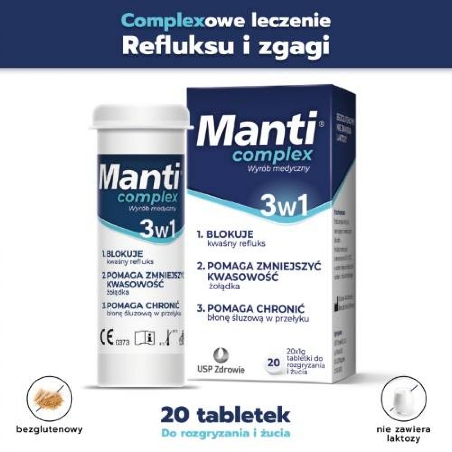Miniaturka artykułu - #0 Manti Complex 3w1, 20 tabletek do rozgryzania i żucia