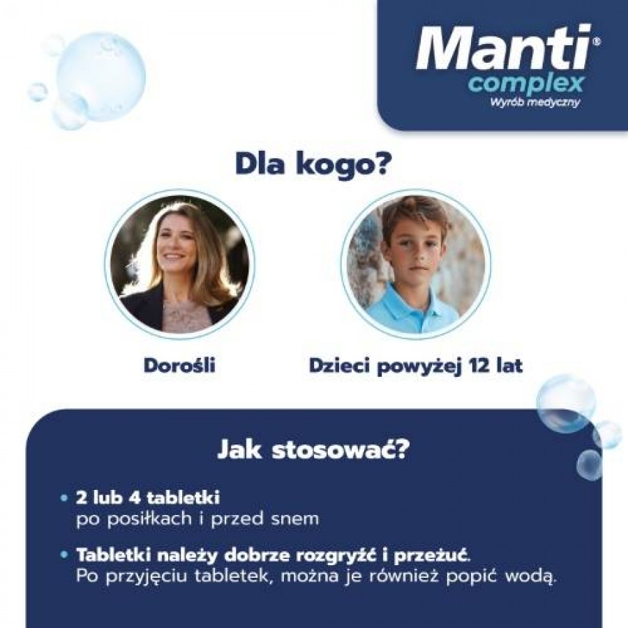 Zdjęcie produktu - 3 Manti Complex 3w1, 20 tabletek do rozgryzania i żucia