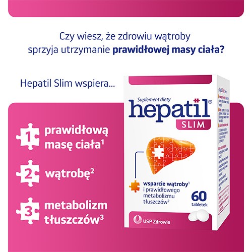 Miniaturka artykułu - #1 HEPATIL Slim, 60 tabl.