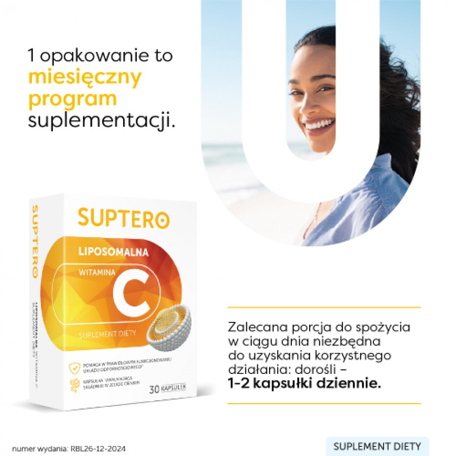Zdjęcie produktu - 3 SUPTERO Liposomalna witamina C, 30 kaps.
