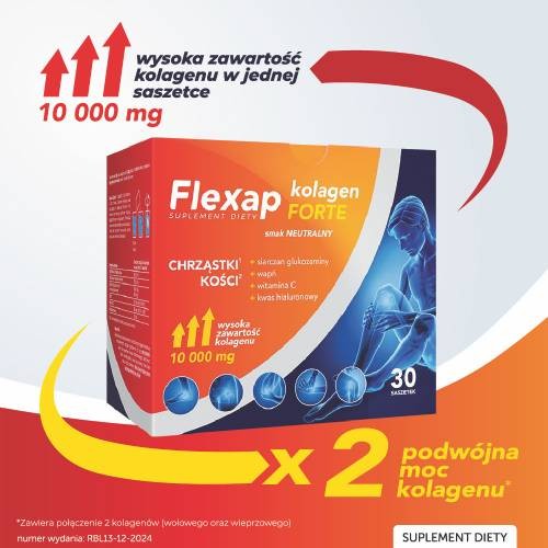 Miniaturka artykułu - #0 Flexap Kolagen forte - smak neutralny, 30 sasz.