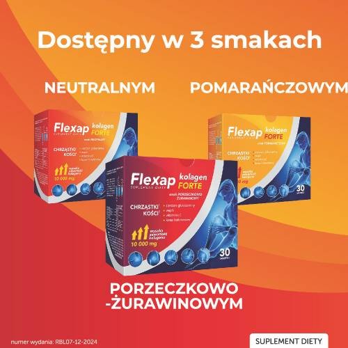 Zdjęcie produktu - 4 Flexap Kolagen forte - smak Pomarańczowy, 30 sasz.
