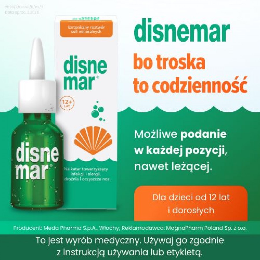 Miniaturka artykułu - #0 Disnemar Izotoniczny roztw&oacute;r soli mineralnych do nosa, 25 ml