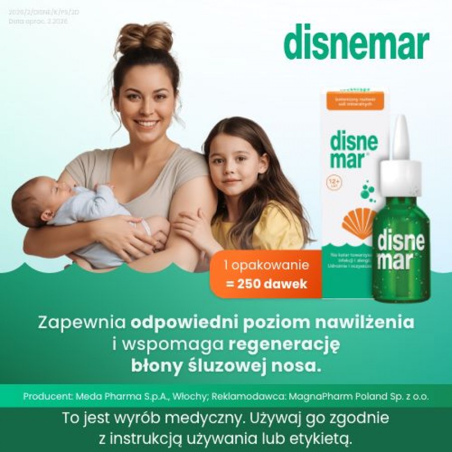 Zdjęcie produktu - 4 Disnemar Izotoniczny roztw&oacute;r soli mineralnych do nosa, 25 ml