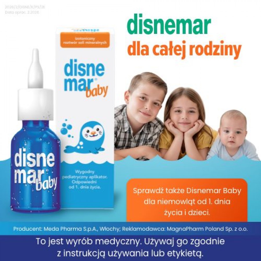 Zdjęcie produktu - 5 Disnemar Izotoniczny roztw&oacute;r soli mineralnych do nosa, 25 ml