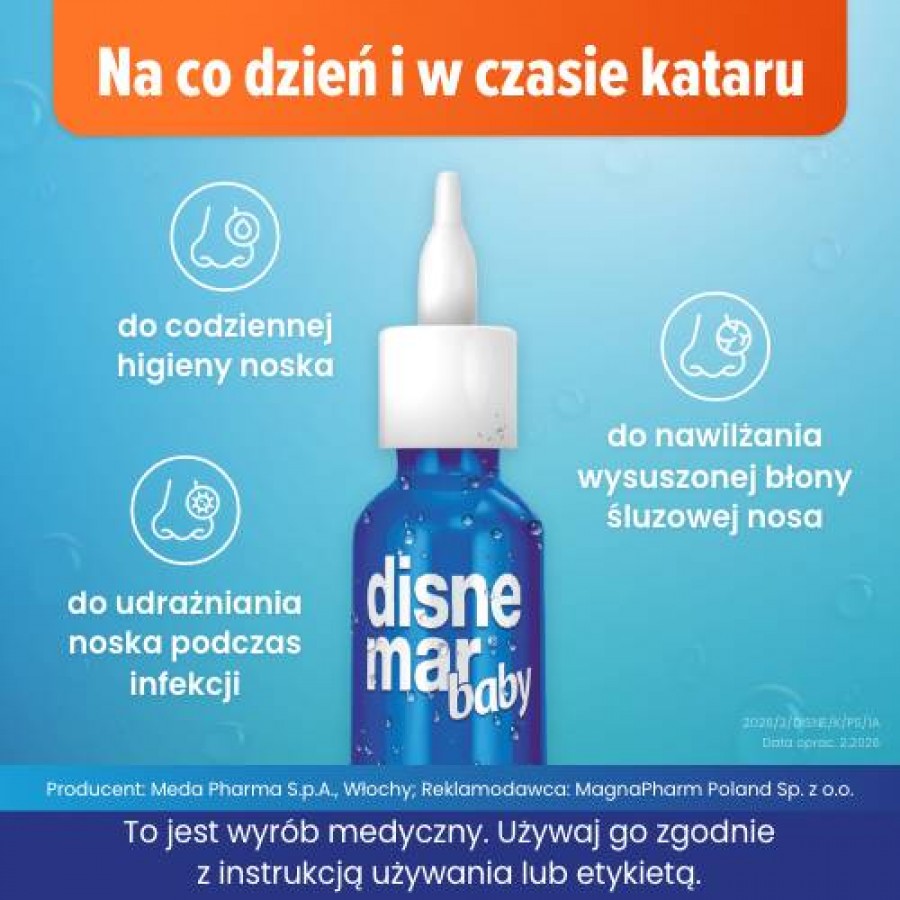 Miniaturka artykułu - #1 Disnemar Baby Izotoniczny roztw&oacute;r soli mineralnych do nosa, 25 ml