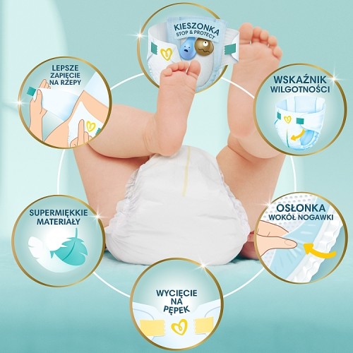 Miniaturka artykułu - #1 Pampers Premium Care 2 Pieluszki 4-8 kg, 136 szt.