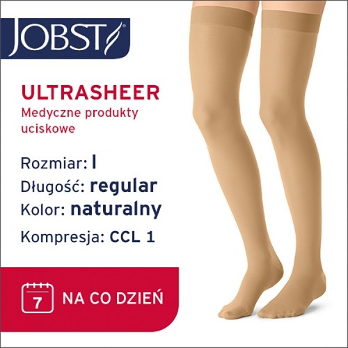 Miniaturka artykułu - #0 JOBST ULTRASHEER pończochy uciskowe długie CCL1 naturalny, rozmiar 1 ZP