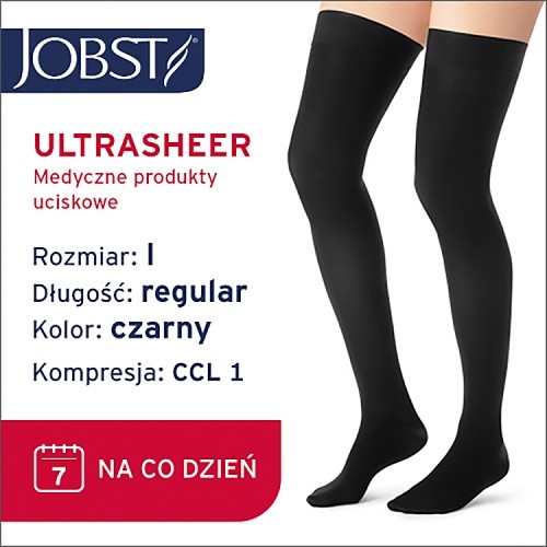 Miniaturka artykułu - #0 JOBST ULTRASHEER pończochy uciskowe długie CCL1 czarny, rozmiar 1 ZP