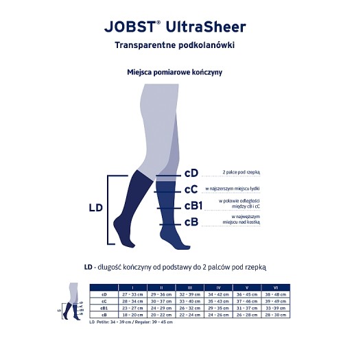 #2 – JOBST ULTRASHEER Podkolan&oacute;wki uciskowe kr&oacute;tkie CCL1 naturalny, rozmiar 6 ZP