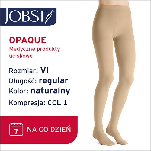 Miniaturka artykułu - #0 JOBST OPAQUE rajstopy uciskowe CCL1 naturalny, rozmiar 6 ZP