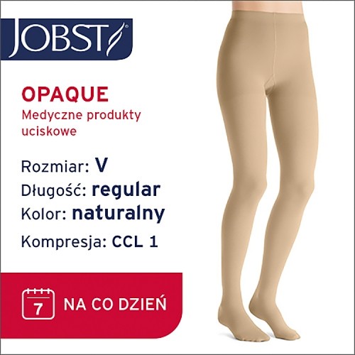 Miniaturka artykułu - #0 JOBST OPAQUE rajstopy uciskowe CCL1 naturalny, rozmiar 5 ZP