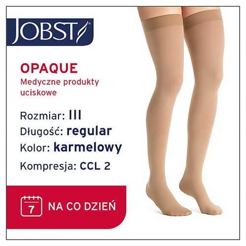 Miniaturka artykułu - #0 JOBST OPAQUE pończochy uciskowe długie CCL2 karmelowy, rozmiar 3 ZP