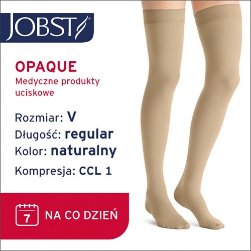 Miniaturka artykułu - #0 JOBST OPAQUE pończochy uciskowe długie CCL1 naturalny, rozmiar 5 ZP