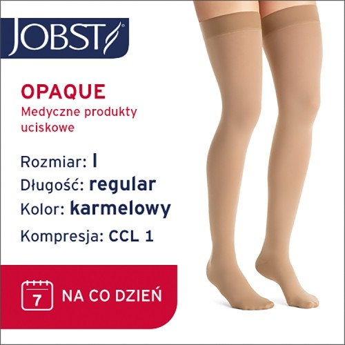Miniaturka artykułu - #0 JOBST OPAQUE pończochy uciskowe długie CCL1 karmelowy, rozmiar 1 ZP