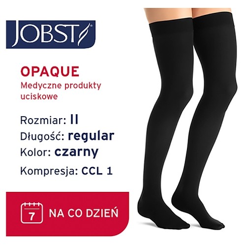 Miniaturka artykułu - #0 JOBST OPAQUE pończochy uciskowe długie CCL1 czarny, rozmiar 2 ZP
