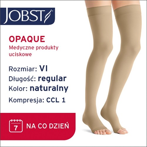 Miniaturka artykułu - #0 JOBST OPAQUE pończochy uciskowe długie CCL1 naturalny, rozmiar 6 OP