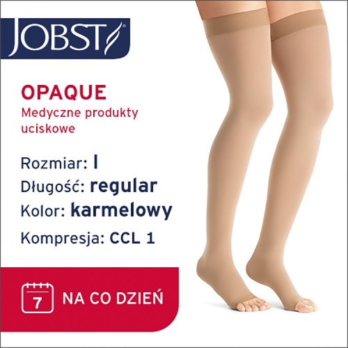 Miniaturka artykułu - #0 JOBST OPAQUE pończochy uciskowe długie CCL1 karmelowy, rozmiar 1 OP