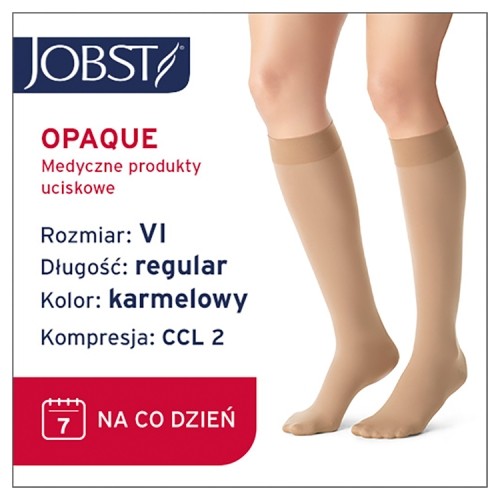 Miniaturka artykułu - #0 JOBST OPAQUE podkolan&oacute;wki uciskowe długie CCL2 karmelowy, rozmiar 6 ZP
