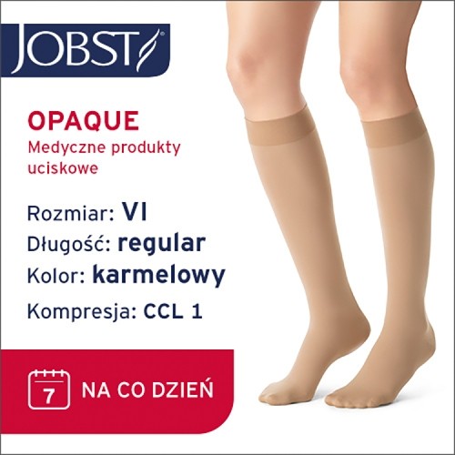 Miniaturka artykułu - #0 JOBST OPAQUE podkolan&oacute;wki uciskowe długie CCL1 karmelowy, rozmiar 6 ZP
