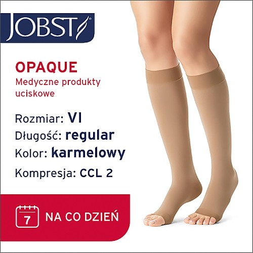 Miniaturka artykułu - #0 JOBST OPAQUE podkolan&oacute;wki uciskowe długie CCL2 karmelowy, rozmiar 6 OP