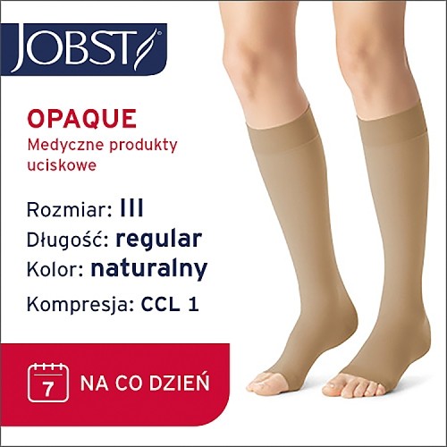 Miniaturka artykułu - #0 JOBST OPAQUE podkolan&oacute;wki uciskowe długie CCL1 naturalny, rozmiar 3 OP