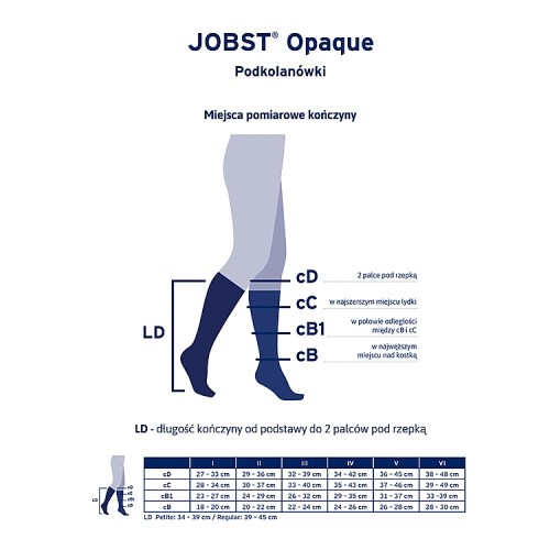 Zdjęcie produktu - 2 JOBST OPAQUE podkolan&oacute;wki uciskowe długie CCL1 czarny, rozmiar 3 OP