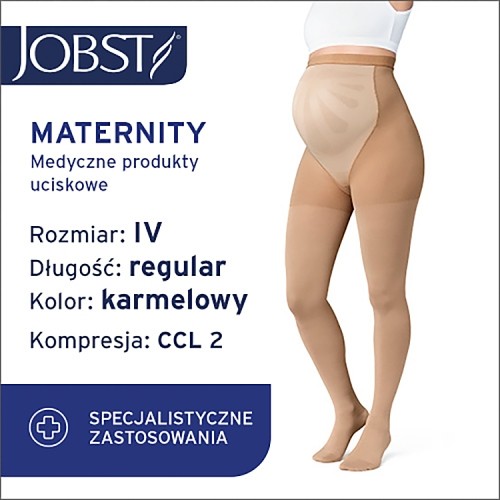 Miniaturka artykułu - #0 JOBST MATERNITY OPAQUE rajstopy uciskowe CCL2 karmelowy, rozmiar 4 ZP