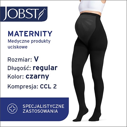 Miniaturka artykułu - #0 JOBST MATERNITY OPAQUE rajstopy uciskowe CCL2 czarny, rozmiar 5 ZP